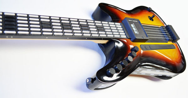 sunburst z6s midi guitar with 6 knobs and ribbon