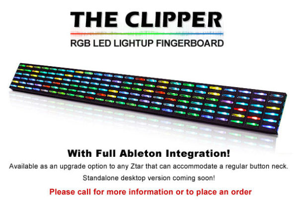 clipper midi guitar with multi-color fingerboard